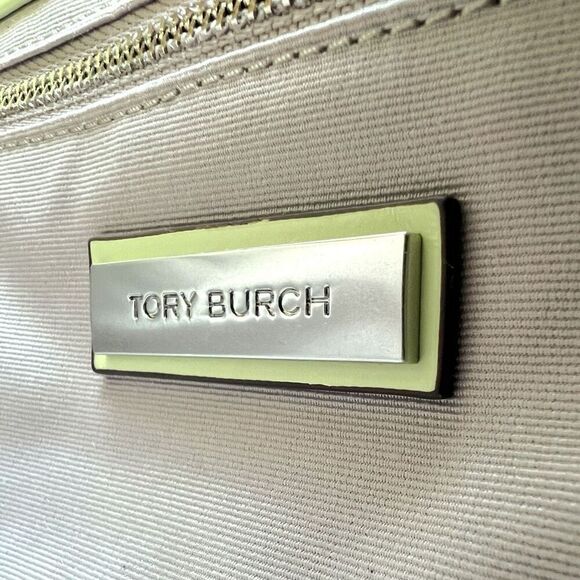 💚Brand New Tory Burch Kira Top Handle Napa Diamond Quilted Bag in Pear / Silver - Picture 15 of 17